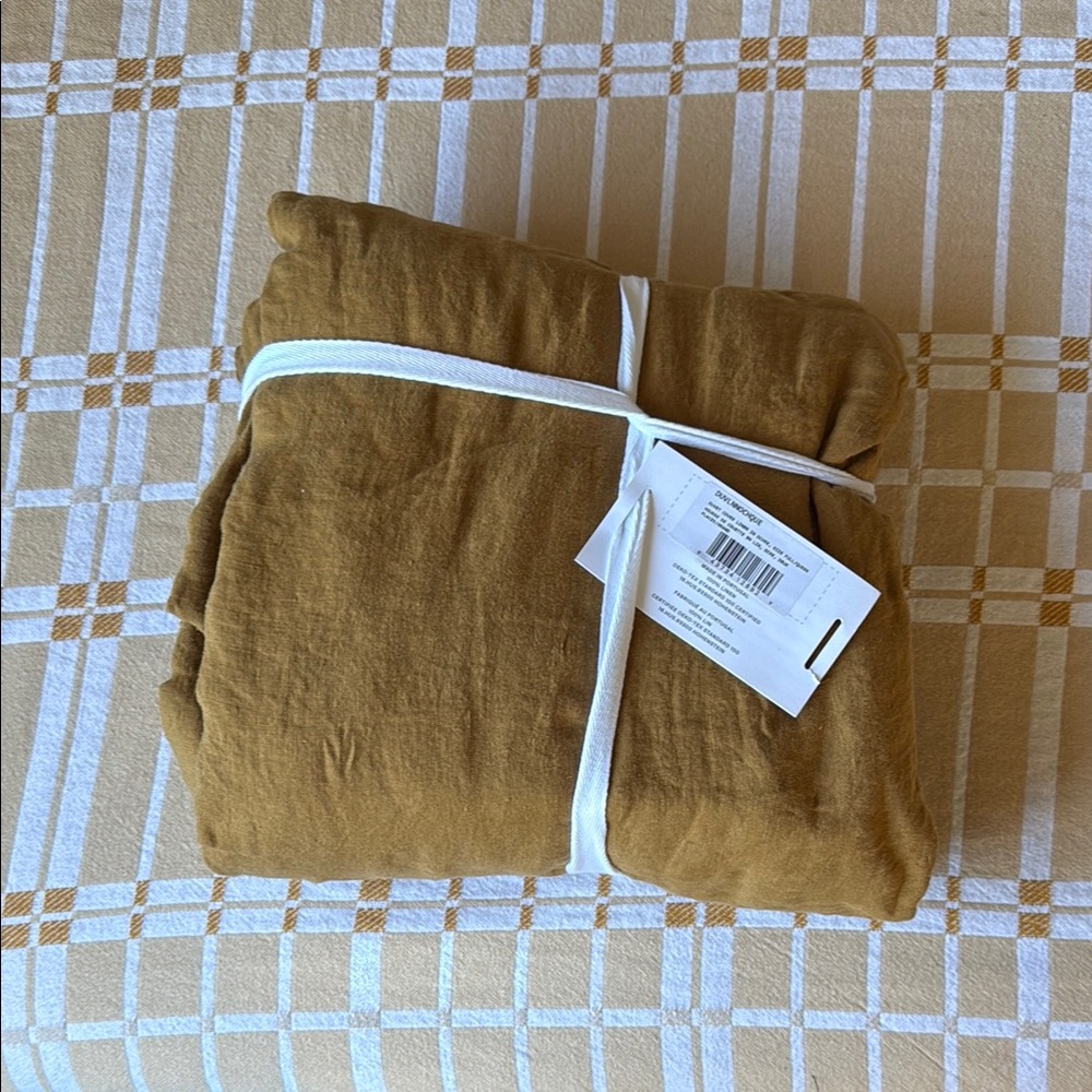 PARACHUTE LINEN - NEW!!! Queen Linen Duvet Cover Ochre Mustard Honey Yellow